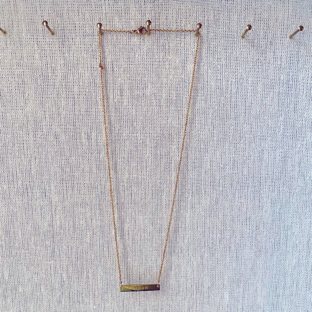 Jook and Nona 18" Gold Plated Tag Necklace